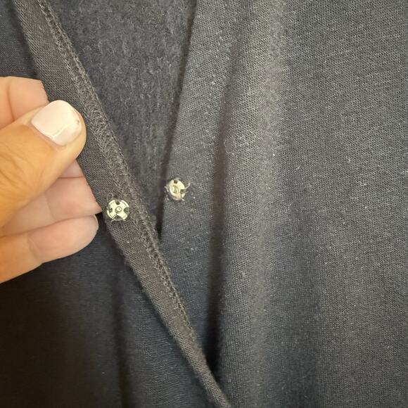 Beyond Yoga Overlapping Jumpsuit Sz XL Black Fleece Super Soft Roomy Drop Waist - Picture 7 of 16